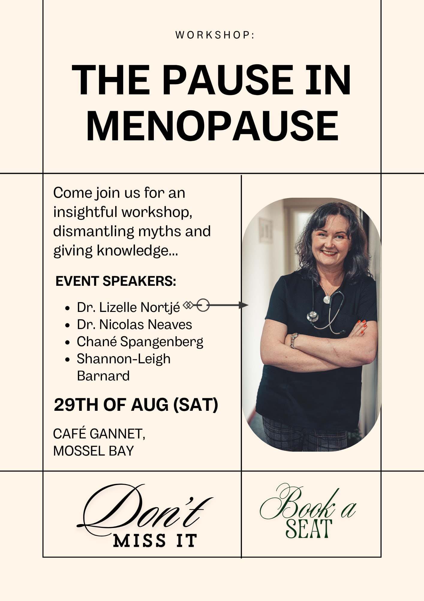 Dr. Lizelle Nortj&eacute; &mdash; The Pause in Menopause, 29 August 2026